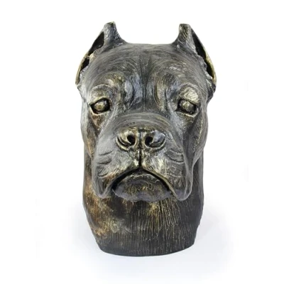 Afbeelding van Cane Corso urn hond en tuinbeeld voor hondenas, grote hondenkop decoratie