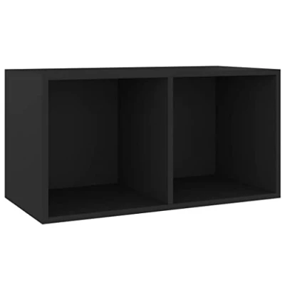 Afbeelding van Opbergbox voor LP&#39;s 71x34x36 cm spaanplaat zwart