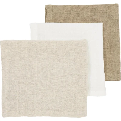 Afbeelding van Meyco Monddoekjes Pre Washed Offwhite/Soft Sand/Taupe 3 pack