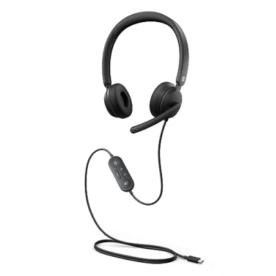 Afbeelding van Microsoft Moderne USB C Hoofdtelefoon (I6S 00010) Zwart (Bedraad, C), Kantoorheadset,
