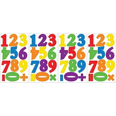 Afbeelding van muurstickers multicolor cijfers vinyl 48 stuks