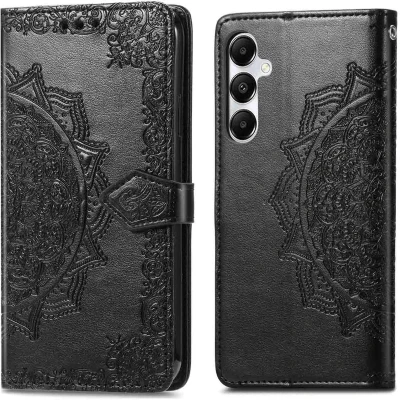 Afbeelding van iMoshion Hoesje Geschikt voor Samsung Galaxy A55 Met Pasjeshouder Mandala Bookcase Zwart