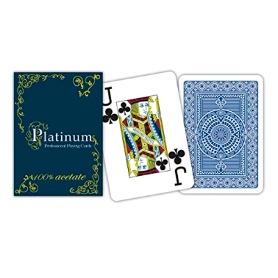 Afbeelding van Pokerkaarten Platinum acetaat (blauw)
