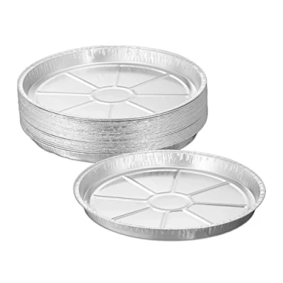 Afbeelding van Relaxdays Set van 25 aluminium grillbakken H x Ø 3 27,5 cm, ronde grillbakken, zilverkleurig