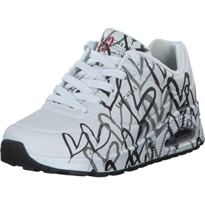 Afbeelding van Skechers Spread THE LOVE Sneakers laag, Dames, Maat: 40, White grey black Hoogwaardig imitatieleer