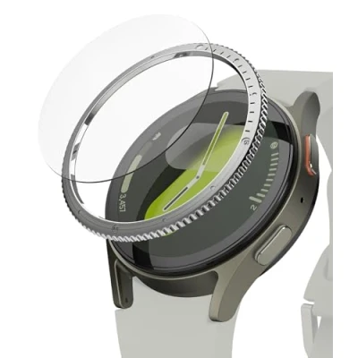 Afbeelding van Ringke Bezel Styling + Tempered Glass Geschikt voor Samsung Galaxy Watch 7 40MM RVS Cover Screen Protector Silver