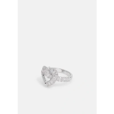 Afbeelding van Swarovski dames VITTORE HEART RING HRT WOVEN W in de kleur Zilver, maat: Maat 60 19 mm