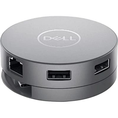 Afbeelding van DELL USB C mobiele adapter DA310, Bedraad, 3.2 Gen 2 (3.1 2) Type C, 10,100,1000 Mbit/s, Zilver, 3840 x 2160 Pixels, 1920 1080 Pixels