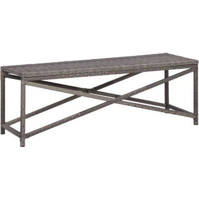 Afbeelding van Tuinbank 120 cm poly rattan grijs