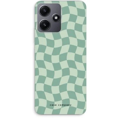 Afbeelding van Case Company® hoesje geschikt voor Xiaomi Redmi 12 Grid Groen Soft Cover Telefoonhoesje Bescherming aan alle Kanten en Schermrand