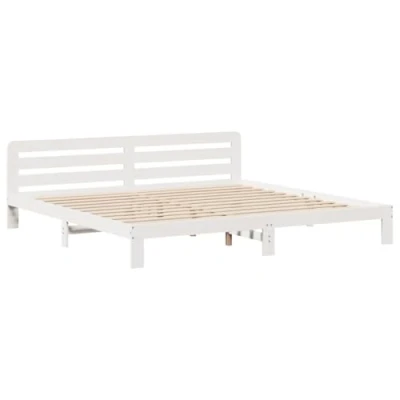 Image de vidaXL Cadre de lit sans matelas blanc 200x200 cm bois massif pin