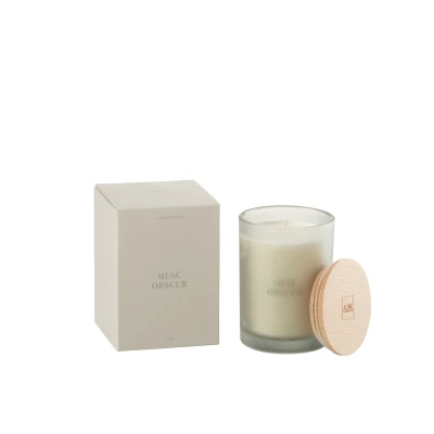 Afbeelding van J Line geurkaars Accords Essentiels Musc Obscur blauw