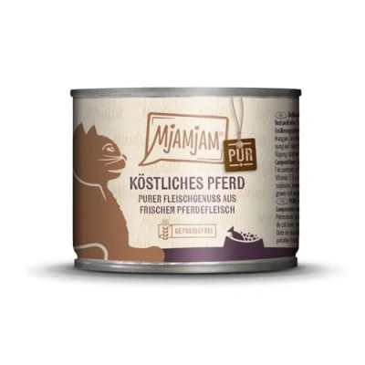 Afbeelding van MjAMjAM Cat Puur Vlees Lekker Blik 6x200g Paard