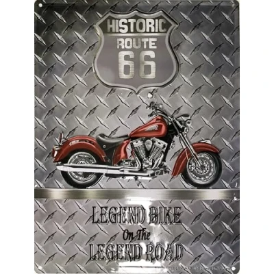Afbeelding van Wandbord Historic Route 66 Motor Indian