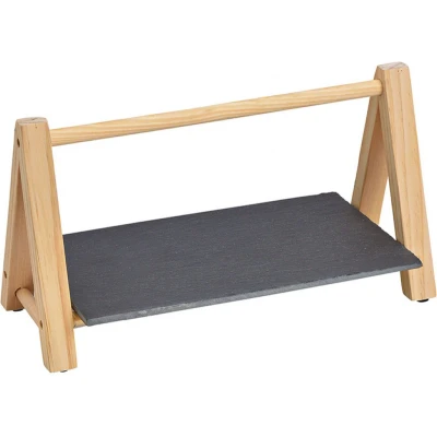 Afbeelding van Etagere van leisteen en hout