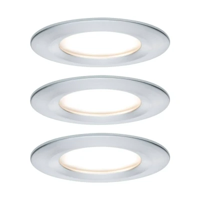 Afbeelding van Paulmann Nova Inbouwlamp voor badkamer Set van 3 stuks LED 18 W IP44 Aluminium (gedraaid)