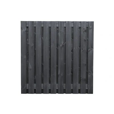 Afbeelding van Tuinscherm vuren zwart gespoten 21 planks (19 + 2) Stuttgart 180 x cm