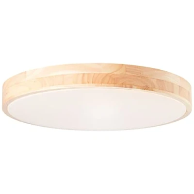 Afbeelding van plafondlamp Slimline LED houtlook 49 cm Bruin Hout Brilliant