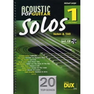 Image de Partitions variété, pop, rock... Edition Dux ACOUSTIC POP GUITAR SOLOS SOLF. &amp; TAB VOL.1 + CD Guitare tablatures