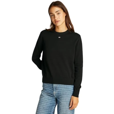 Image de Tommy Jeans TJW Essential Crew Sweater EXT DW0DW20159 Pull pour femme Noir taille 3XL, (noir), 3XL grande