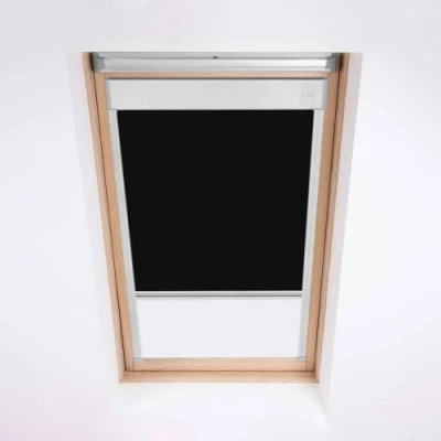 Afbeelding van Skylight Verduisteringsrolgordijn voor Velux dakvensters Zwart Zilverkleurig aluminium frame SK06