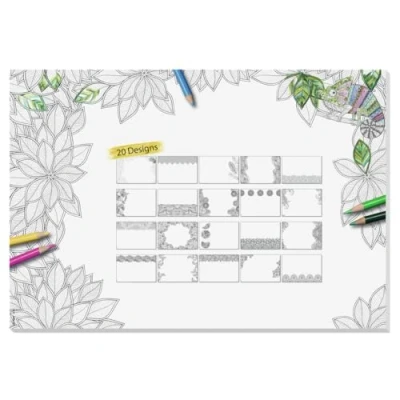 Afbeelding van Sigel Adult Coloring HO580 Bureau onderlegger Blanco Zwart/wit (b x h) 595 mm 410