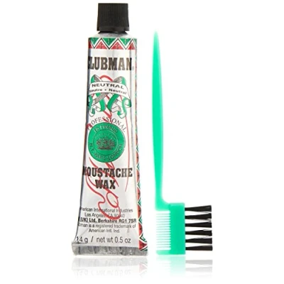 Afbeelding van Clubman Pinaud Snorwax Neutraal Houdt de haren op z&#039;n plek Perfect voor snorren, baarden, bakkebaarden en wenkbrauwen Inclusief borstel/kam