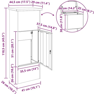 Afbeelding van vidaXL Pakket Inwerpkoker Zwart 44.5 x 29 110.5 cm Roestvrij staal