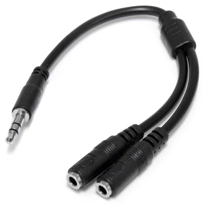 Afbeelding van Audio Jack Adapter Startech MUY1MFFS Zwart 0,2 m