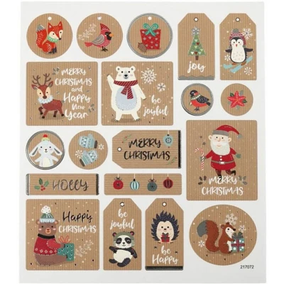 Afbeelding van Stickers, Kerst, 15x16,5 cm, 1 vel