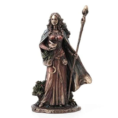 Afbeelding van Veronese Design Beeld/Figuur Eir Scandinavische Godin van Geneeskunst Zeer Gedetailleerd en Mooi Gebronsd 24cm x 14cm 9,5cm