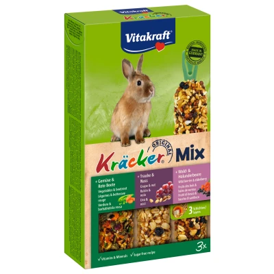 Afbeelding van Vitakraft Dwergkonijn Krackers Noot/Bosvruchten/Groenten 3 IN 1
