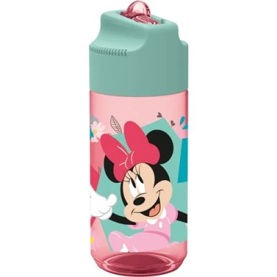 Afbeelding van p:os Disney Minnie Mouse 35607 drinkfles met geïntegreerd rietje voor kinderen, 360 ml, lekvrij, school, sport en vrije tijd
