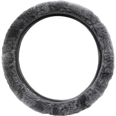 Afbeelding van Lambland Housse de volant luxe en peau mouton élastique, ajustement universel (gris)