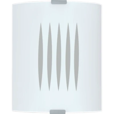 Afbeelding van EGLO Grafik Wand /plafondlamp, klassieke lamp met 1 lichtpunt, van metaal en gesatineerd glas, lijnmotief, voor woonkamer of hal, E27 fitting