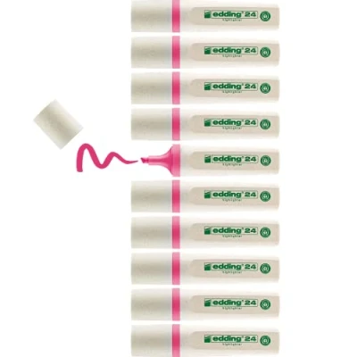 Afbeelding van Markeerstift edding 24 Eco roze Omdoos a 10 stuk stuks