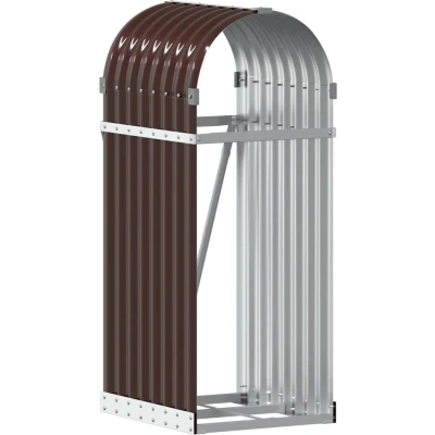 Afbeelding van Haardhoutopslag 40x45x100 cm gegalvaniseerd staal bruin