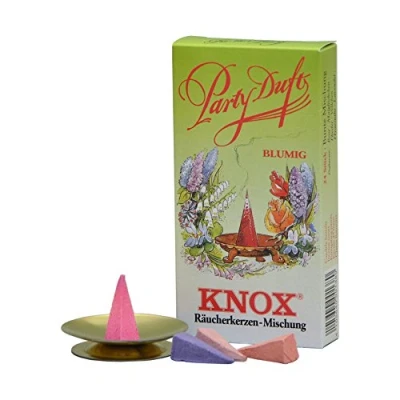 Afbeelding van Knox, 24 stuks wierookkegels bloemen met neonschaal