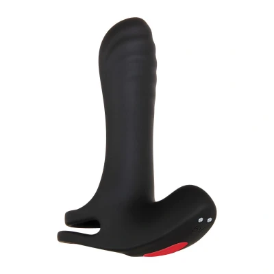 Afbeelding van Evolved Vibrating Penis Verlenger Zwart Levensecht Gevoel