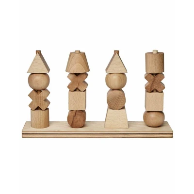 Afbeelding van Wooden Story Houten stapelfiguren naturel XL