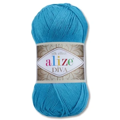 Afbeelding van Frida&#039;s Wollhaus Alize Diva breiwol, haken van microvezel, 100 g, 64 kleuren (245 blauw)
