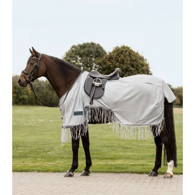 Afbeelding van Waldhausen Protect Vliegendeken met franjes, zilvergrijs/grijs, 135 cm