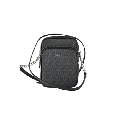 Afbeelding van Michael Kors Medium Signature Leather North South Chain Crossbody Handbag Black