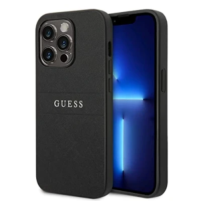 Afbeelding van Guess Telefoonhoesje voor Apple iPhone 14 Pro Max PU Saffiano Zwart Bescherm je Telefoon!