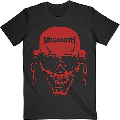 Afbeelding van Megadeth Vic Hi Contrast Red Heren T shirt XL Zwart