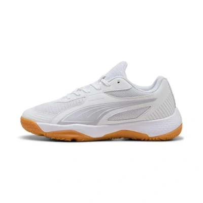 Afbeelding van Puma Solarflash III Unisex Handbalschoenen voor kinderen, Maat: 37, White/lilac crush/berry Textiel/ synthetisch