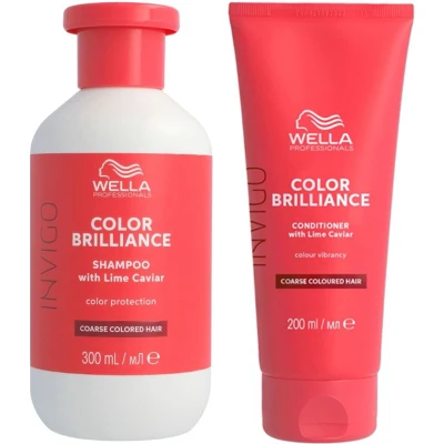 Afbeelding van Wella Invigo Brilliance Weerbarstig Shampo 250ml + Conditioner 200ml bundel/set/pakket