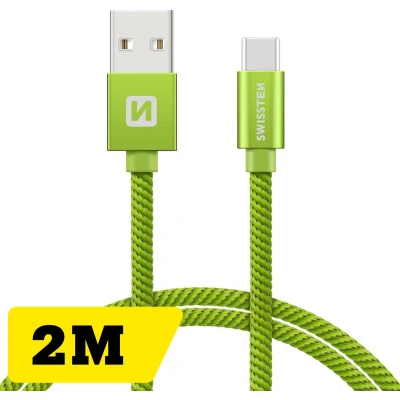 Afbeelding van Swissten USB C naar A Kabel 2M Groen
