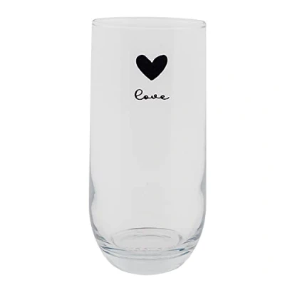 Afbeelding van Clayre &amp; Eef Waterglas 280 ml Glas Hart Love Longdrinkglas