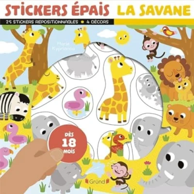 Afbeelding van LES ANIMAUX DE LA SAVANE (STICKERS EPAIS)